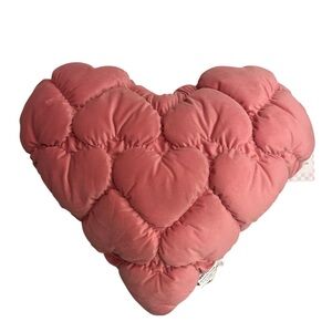 NWT Mingled Threads Puffy Heart Shape Throw Pillow Pink
